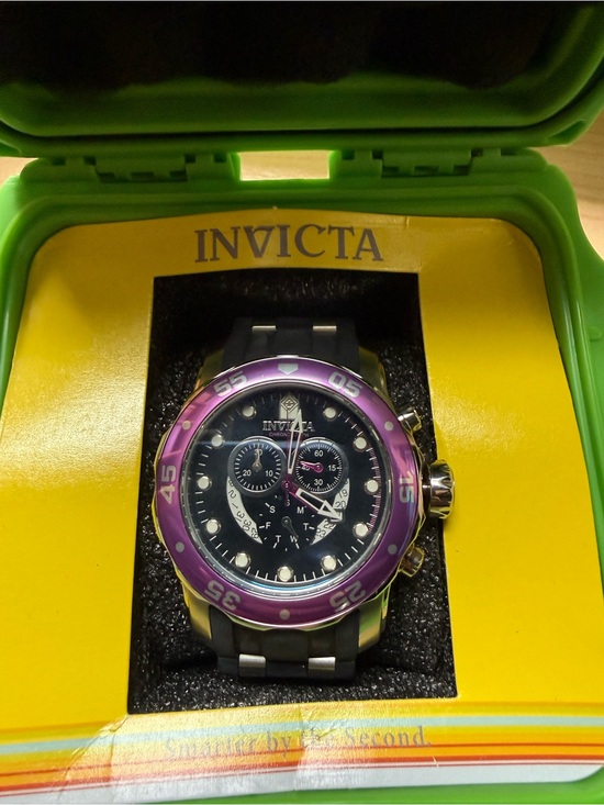Invicta Other - Invicta Men’s Black Dial Watch with Purple Bezel
